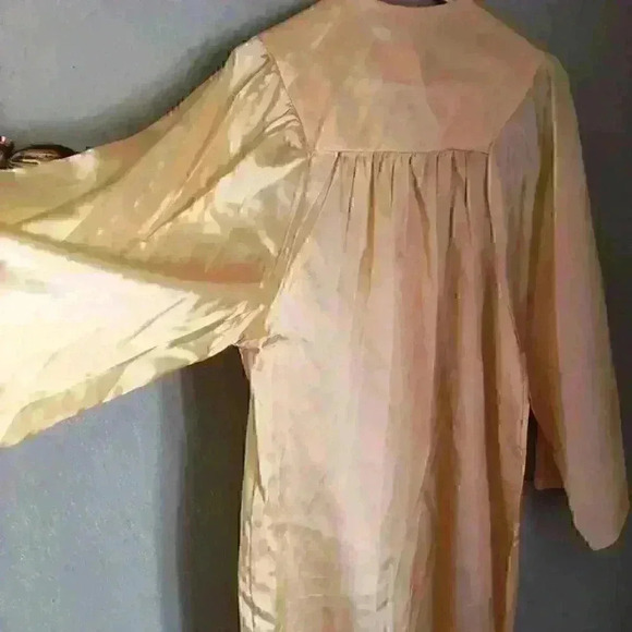 VTG Jostens unisex Vintage Yellow Gold Graduation Gown labeled size 56 - Picture 3 of 7
